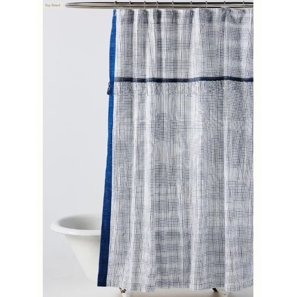 Anthropologie Other - Anthropologie Savon Blue White Shower Curtains